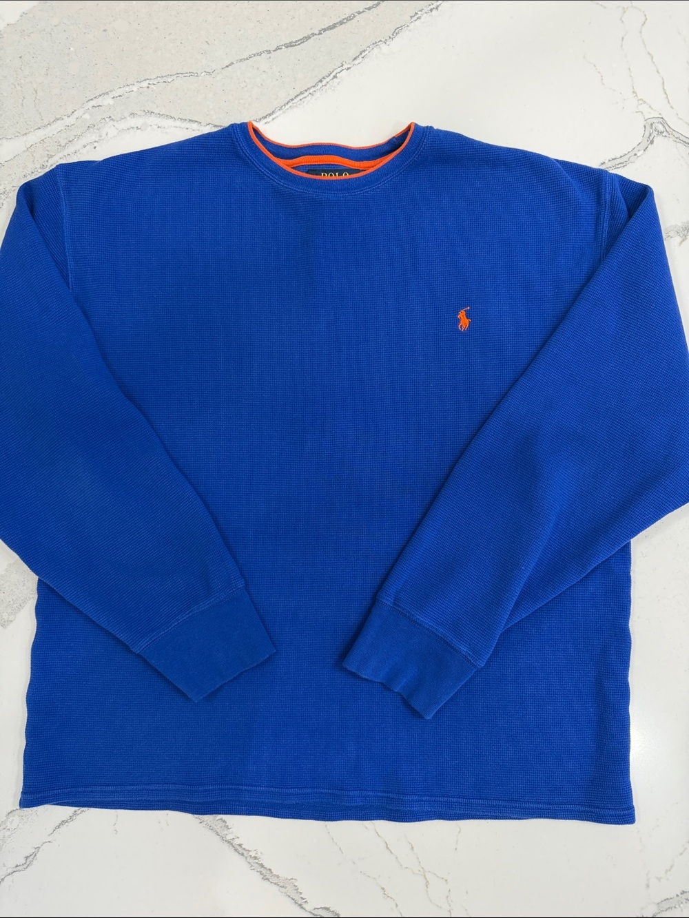 Polo Ralph Lauren Waffle Knit Thermal Shirt Men’s 2XL Blue Orange